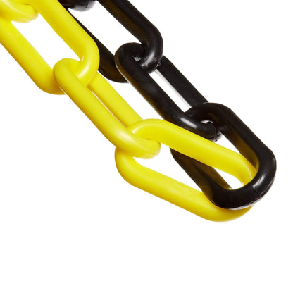 Mr. Chain Plastic Barrier Chain, Alternating Black/Yellow, 2-Inch Link Diameter, 100-Foot Length (50029-100)