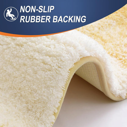 OLANLY Large Bath Rug - Extra Soft Microfiber, Quick Dry & Washable | 40x24 Inches, Light Yellow