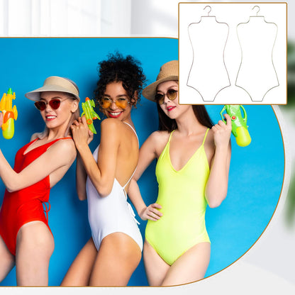 Qunclay 10 Pack Bikini Hanger Set Body Shape Lingerie Hangers 5 Pcs Gold and 5 Pcs Rose Gold Wire Organizer Metal Display Swimsuit Supplies for Boutique Closet Clothes Dress Swimwear Bathing Suit Form