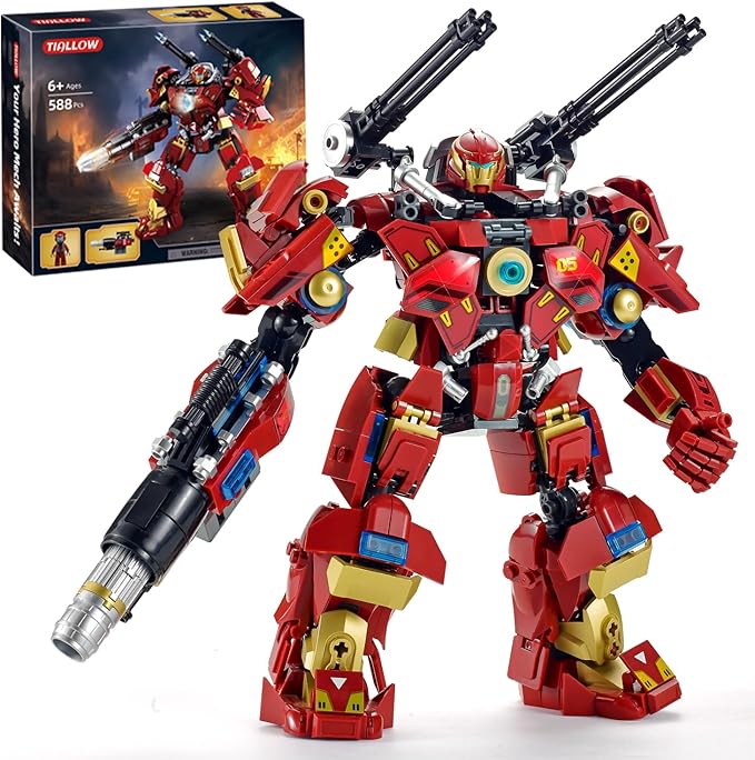 City Iron Warrior Mecha Building SetsMech Armor Building Blocks Model KitsRobot Action Figure Toy Playset for Kids for Boys and Adults Age 6 8 10 14