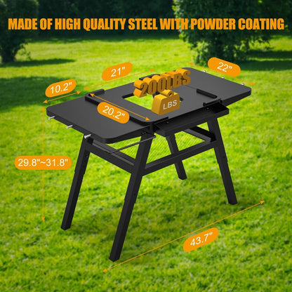BBQ-PLUS Grill Stand for Ninja Woodfire Outdoor Grill, Portable Adjustable Table Cart for Ninja OG700 OG800 OG900 Series Smoker Blackstone 17" Griddle,with Side Shelf