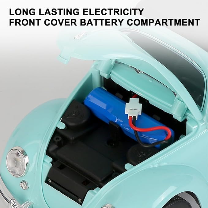 Remote Control Car 1:16 Scale Classic Beetle 1950 Model Toys Car for Teens 2.4GHz 4CH RC Car Rear Wheel Drive with LED Ligjhts and Rechargeable Battery Birthday for Teens Adults