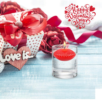 Red Floating Candles for Cylinder Vases, 24 Pack 2 Inches Water Tealight Candles for Centerpieces at Wedding Dinner Party Spa Treatments