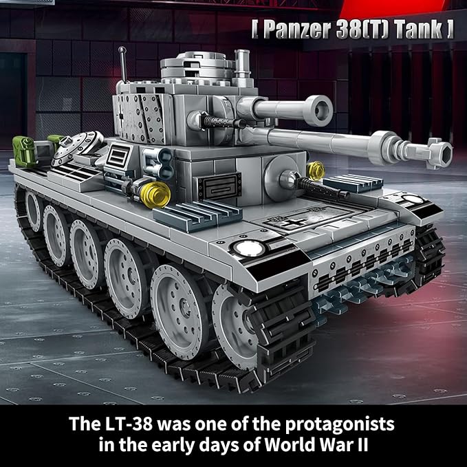 1030 Piece WW2 Army Tanks Toy Building SetsCreate a German Panzer 38T and a German Tiger Tank ToysAdult Collectible Model Tanks Sets to BuildChristmas Birthday Gifts for BoysTeensAdults