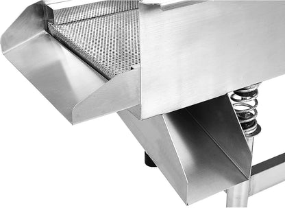 Automatic Commercial Vibrating Screens for Filtering Sand Soil, Straight Vibrating Sieve with 3mm Mesh Screen, Stainless Steel Electric Shaker for Chemical Industries Sand Soil (Electric Shaker)