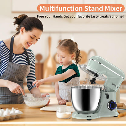 SAMSAIMO 3-IN-1 Electric Stand Mixer, 10-Speed With Pulse Button, Attachments include 6.5QT Bowl, Dough Hook, Beater, Whisk for Most Home Cooks