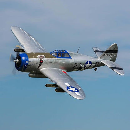 E-flite RC Airplane P-47 Razorback 1.2m BNF Basic-Transmitter Battery and Charger Not Included EFL08450 Airplanes B&ampF Electric