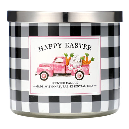 Easter Candle, Lilac Scented Candle, Spring Candles, Happy Easter Candles Gift for Women, 3 Wick 14 oz Large Jar