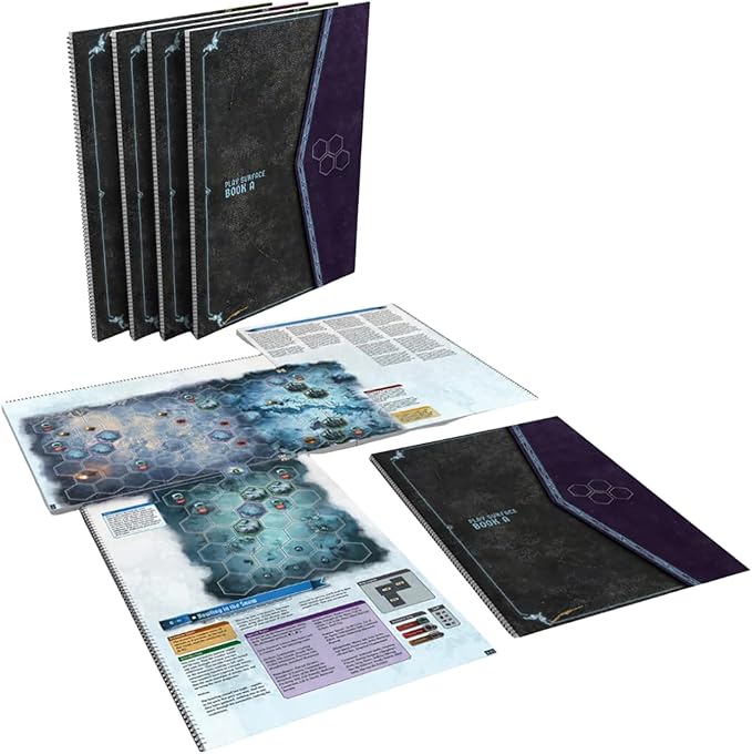 Cephalofair Games Frosthaven Play Surface Books – 4-Book Set – Official Board Game Accessory with Scenario Text &amp Rules