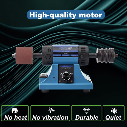JUWELAIDE Leather Burnishing Machine | Variable Speed Leathercraft Bench Grinder, Polishing Tool, Sanding Machine, Rosewood Wheel for Leather Edge | Low Noise Motor, Standard 2x2 Inch Drum Sleeves