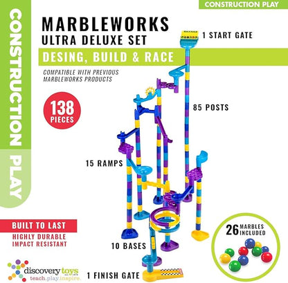 Discovery Toys MARBLEWORKS® Marble Run Ultra Deluxe Set | Kid-Powered Learning | STEM Educational Building Block Toy Learning &amp Childhood Development 5 Years Old and Up