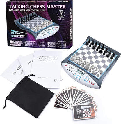 Electronic Chess Set with Voice Teaching System Magnetic Computer Chess Game Great Partner for Beginners &amp Improving Players Electronic Chess Board Grows Your Chess Skills