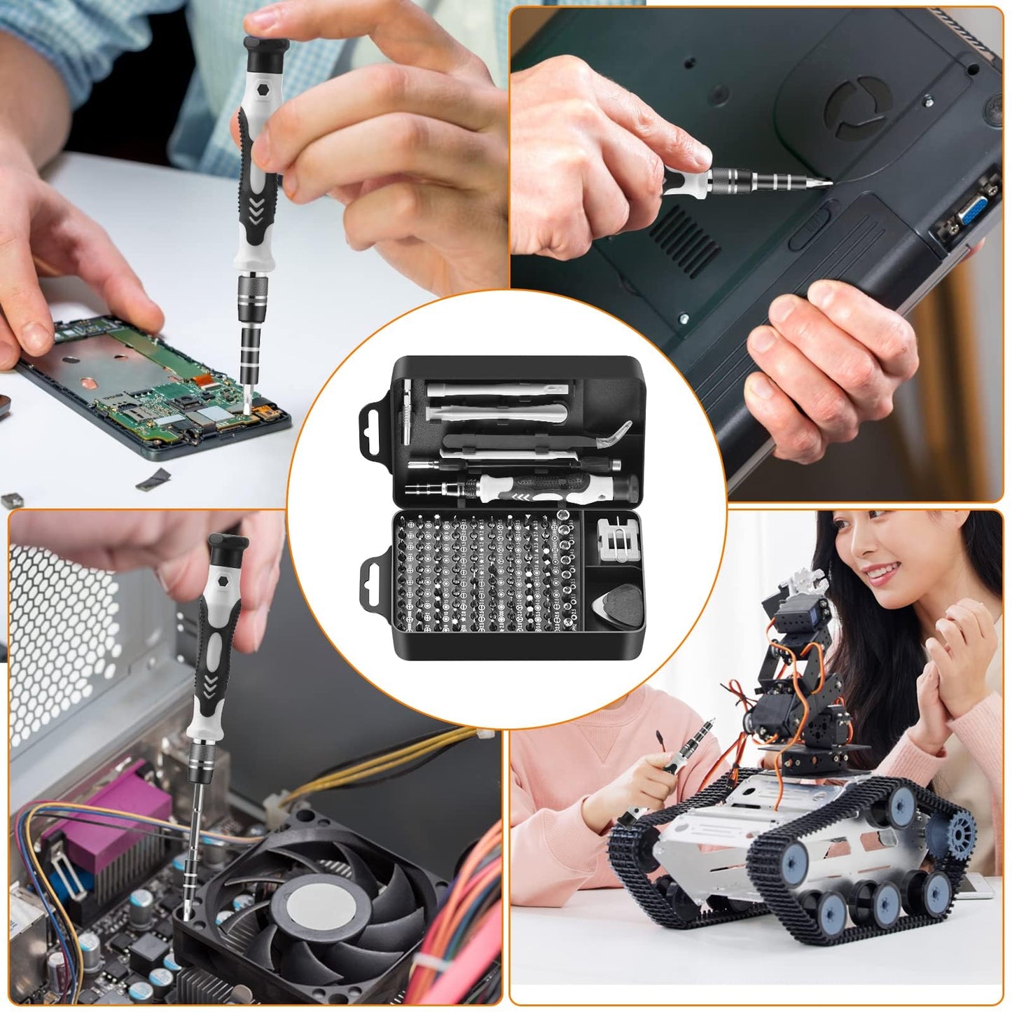 Ultimate 115 in 1 Precision Screwdriver Set - Chrome Vanadium Steel, Multi functional for PCs, Laptops, iPhones, iPads, Smartphones, and Watches - Essential DIY Repair Kit