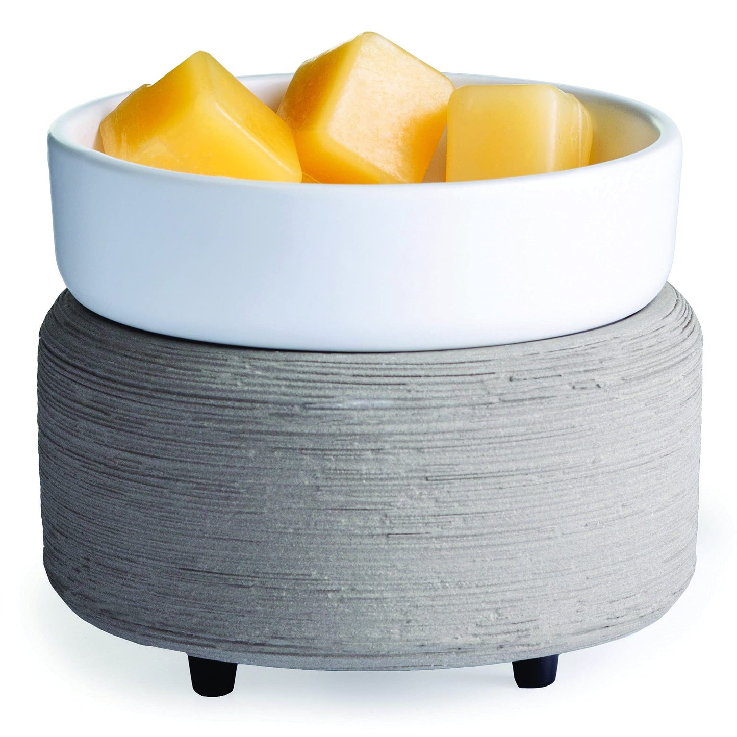Candle Warmers ETC 2-in-1 Candle and Fragrance Warmer for Warming Scented Candles or Wax Melts and Tarts with to Freshen Room, Gray Texture