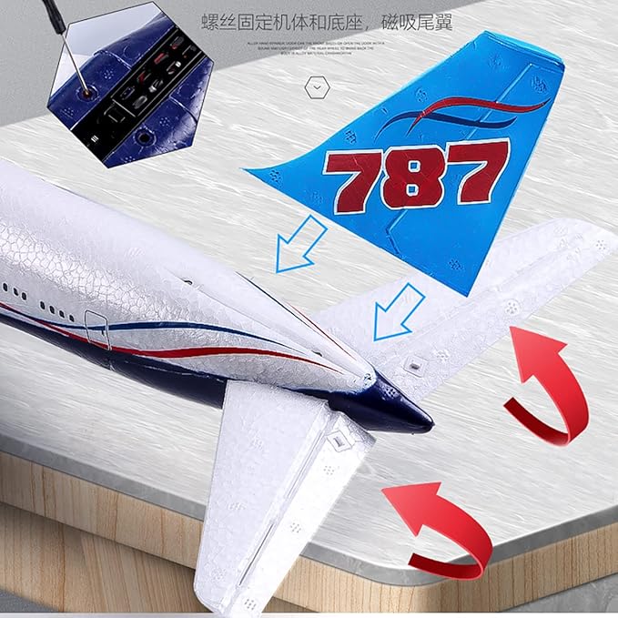 Remote Control Airplane 2.4Ghz DIY 3 Channels RC Plane Remote Control Airplane Ready to Fly RC 787 Dreamliner for Advanced Wingspan 550mm （2 Batteries
