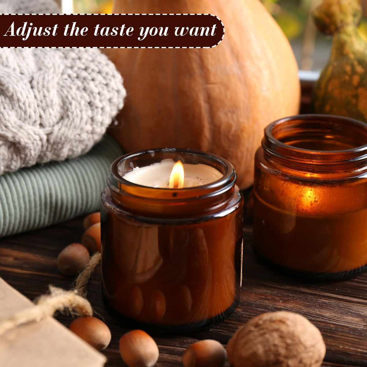 Zhehao 24 Pcs Glass Candle Jars with Lids Bulk, Round Empty Candle Container Tins, Dishwasher Safe and Leakproof DIY Crafts(Amber,Silver,4 oz)