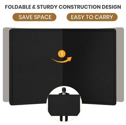 Bulletin Board - 35 x 17.5 inches Decorative Felt Pin Board - Cork Board Alternative for Wall - Foldable Photo Board Self-Adhesive Prayer Board with 20 Pushpins - Black