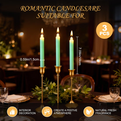 SUPXYC 3PCS Low Temperature Candles, Romantic Wax Play Candles, Low Heat Body Safe Candles Wax Play for Couples, Wedding, Night Party (7.08In, Fluorescent Green)