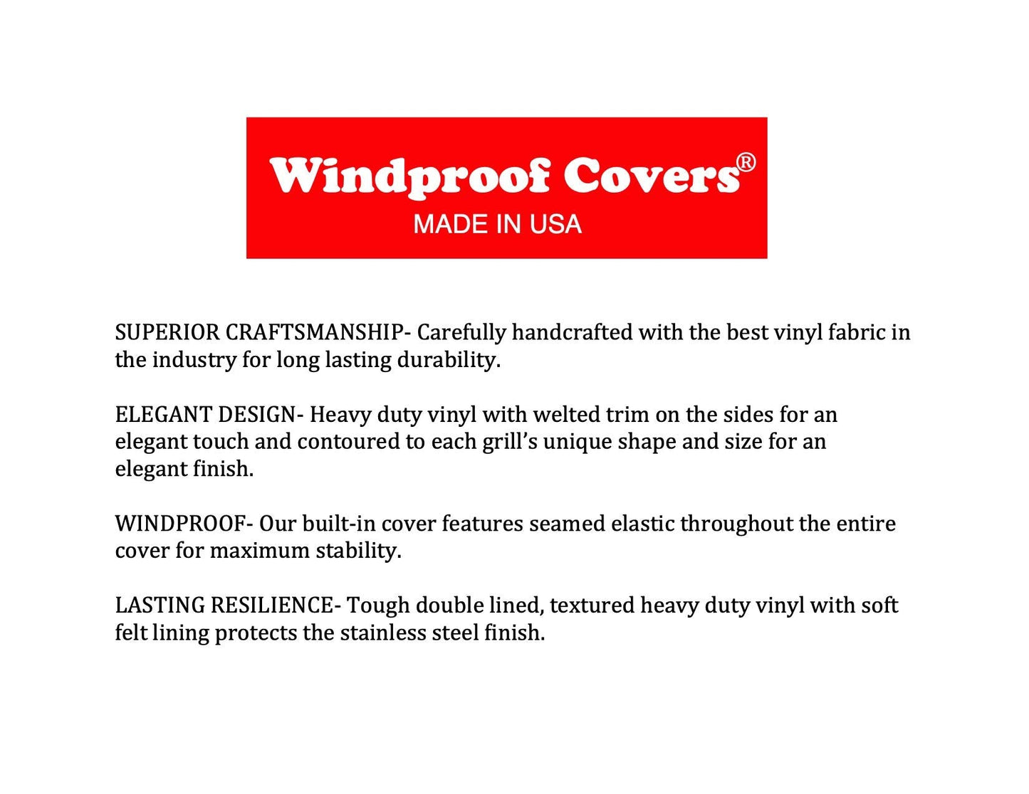Windproof Covers 42 inch Heavy Duty Premium Vinyl Grill Cover to fit Napoleon Prestige PRO 665 Built-in Grill