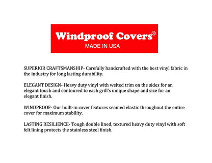 Windproof Covers 44 inch Heavy Duty Premium Vinyl Grill Cover to fit Summerset TRL Built-in Grill