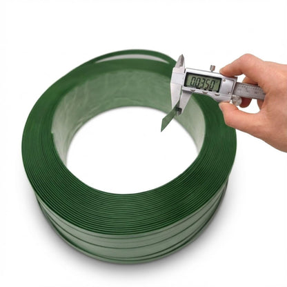 Polyester PET Strapping Roll 5/8" x 0.035" x 4000' – Heavy Duty Green Packaging Banding Strap, 1400 lbs Break Strength, UV & Water Resistant, Lightweight Poly Strapping Coil with 16" x 6" Core