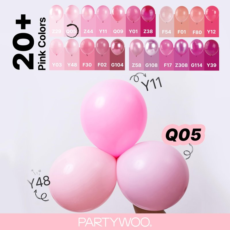 PartyWoo Baby Pink Balloons 155 pcs Different Sizes of 18 12 10 5 Inch Pastel Pale Light Pink Balloons Arch Kit Garland for Baby Shower Gender Reveal Birthday Princess Party Decorations Pink-Q05