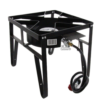 M.D.S Cuisine Cookwares Single High Pressure Gas Burner Square Patio Outdoor Stove Propane Camping Heavy Duty