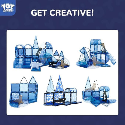 TOY Life Magnetic Tiles for Kids Ages 4-8 Magnetic Toys for Toddlers 3+ Magnet Tile Building Toy for Kids Ages 3-5 Magnet Building Tiles Toddlers Preschool (56 pcs)
