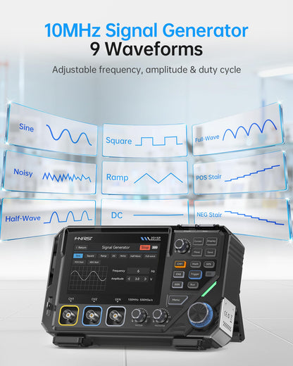 FNIRSI 2D15P 100MHz Digital Oscilloscope Multimeter DDS Signal Generator 3 in 1, 2CH Automotive Oscilloscope Multimeter 19,999 TRMS Counts, 500MS/s Sampling, 4.3'' Touch Screen