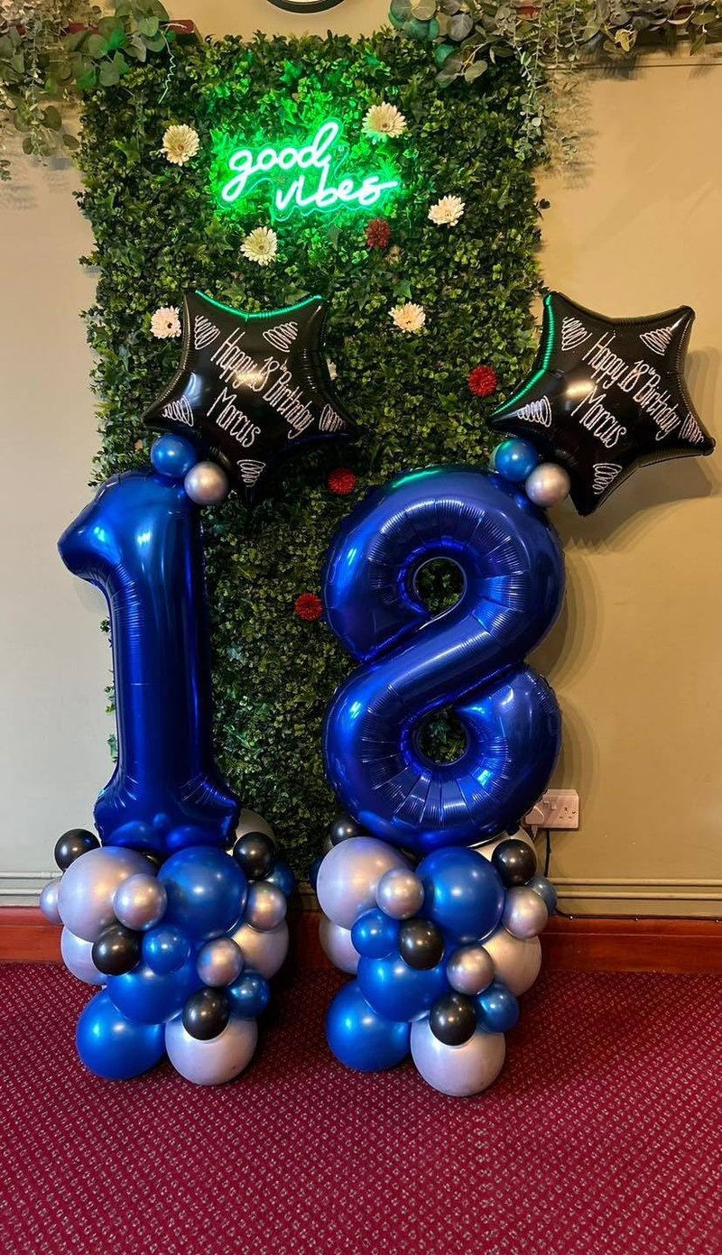 Night Blue Number 2 Balloon 40 Inch, 2nd Birthday Decoration for Toddlers Girls Boys, Sparkling 2 Number Balloon Party Decor