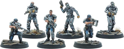 Modiphius Entertainment Ltd Fallout Wasteland Warfare: Enclave-Assault Force - 6 Miniatures 32mm Unpainted Quality Resin Figures Capital Wave RPG