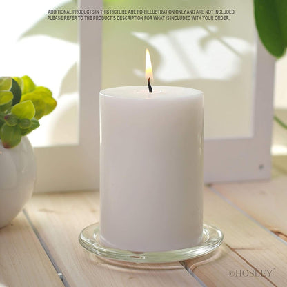 Hosley 2x3 High Pillar Candles, Set of 6. White, Unscented. Bulk Buy. Ideal for Wedding, Emergency Lanterns, Spa, Aromatherapy, Party, Reiki, Candle Gardens O4
