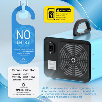 Airthereal MA25L Water Ozone Generator - Dual-Mode Ozone Machine for Water and Air Purification, 40,000mg/h High Capacity Ozone Machine for Odor Removal - Covers up to 4000 sq. ft.