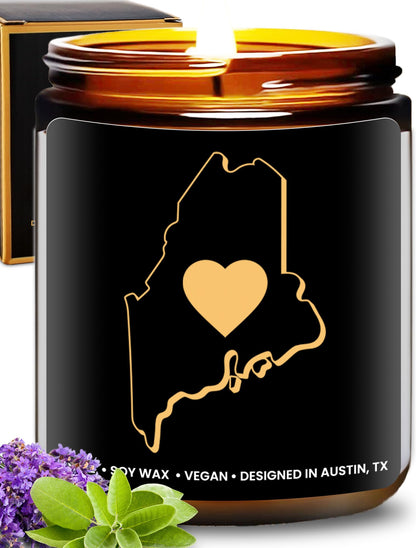 Maine Candle, Unique Maine Themed Gifts for Men and Women, Best State Souvenir Gifts for Moving Away, Thoughtful Home Sick Presents, Ideal for Birthday, Christmas, Graduation, Gift Ready