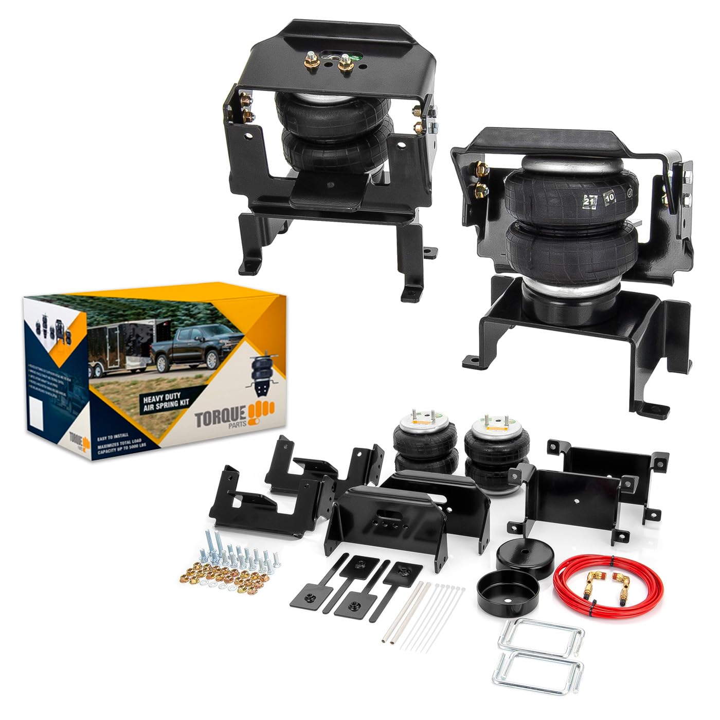 TORQUE Airbag Air Bag Suspension Kit for 2015-2026 Ford F150 2WD 4WD F-150 Rear Helper Bag Spring Towing 5000 lbs (Replaces Firestone Ride Rite 2582) (TR2582)