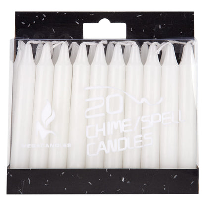 Mega Candles 20 pcs Unscented White Exquisite Mini Taper Spell Candles, 4 Inch Tall x 1/2 Inch Diameter, Magic Chimes, Enchantment, Casting Rituals, Witchcraft, Wiccan, Altar, Metaphysical
