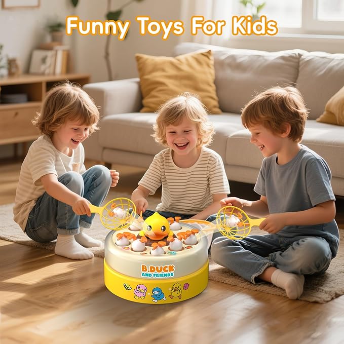 BDUCK+ Board Games for Toddlers Kids Toys Jumping Ducks Game for Kids 4-8 2 Players Family Board Game Interactive Educational Toy for Boys Girls Birthday Gifts for Age 3 &amp Up