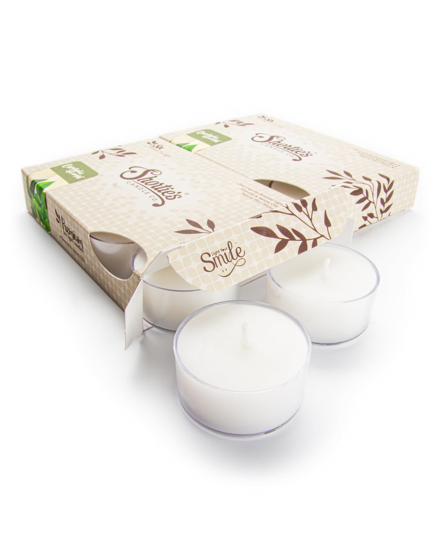 Eucalyptus Spearmint Premium Tealight Candles Multi Pack - Highly Scented with Essential & Natural Oils - 12 White Tea Lights - Beautiful Candlelight - Made in the USA - Fresh & Clean Collection