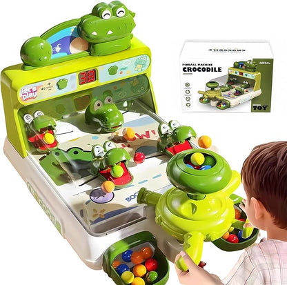 Dinosaur Crocodile Pinball Machine Board Kids Games Interactive Electronic Toys for Toddler Board Games Ages 3-5 Year Old Boy Birthday GiftBaby Toy for Early Learning (Green) ﻿