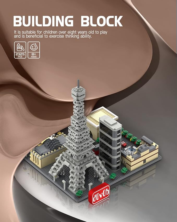 dOvOb Architecture Paris Skyline Micro Mini Blocks Building Set 2324 Pieces Bricks3D Puzzle Collection Model Kit Office Home Decor as Gift for Adults or Kids