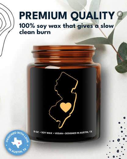 New Jersey Candle, Thoughtful New Jersey Themed Souvenir & Gifts for Men and Women, Unique State Gifts, Best Sentimental Gift for Moving Away, Ideal for Birthday, Christmas, Graduation, Gift Ready