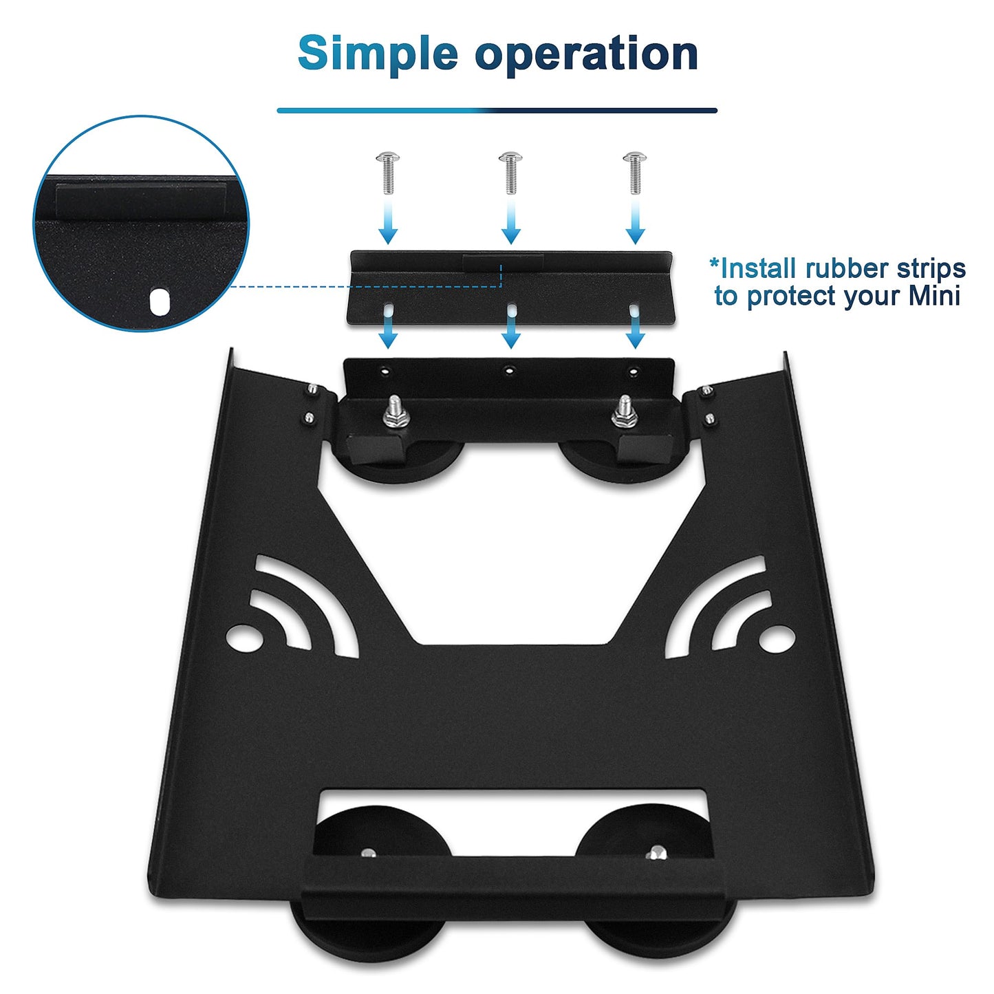 Mskekit Starlink Mini Mount with Portable Magnetic, Universal Compatibility, Black Alloy Steel Floor Mount