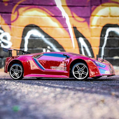 Redcat Racing Lightning EPX RC Drift Car 1/10 Scale 4WD with 2.4GHz Radio 19T Brushed Motor Tunable Suspension Remote Control Car with Battery and Charger - Metallic Red