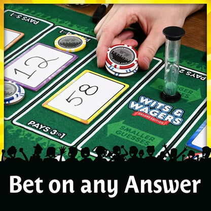 Wits &amp Wagers Deluxe Board Game by North Star Games - Award Winning Trivia Game - 4+ Players - Ultimate Party Game for Family Teens and Adults.