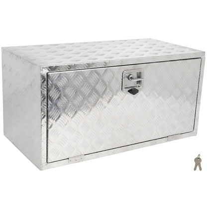 SCITOO 36 Inch Aluminum Diamond Plate Truck Bed Tool Box,Heavy Duty Crossover Storage for Most Full Size Pickups,Lockable Weatherproof Chest,Fits 36" Truck Beds,Easy Access to Load and Unload