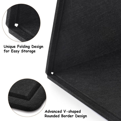 Large Bulletin Board, Foldable 72x48 Inches Cork Board Alternative, Large Felt Board Decorative Pin Board for Wall, Foldable Photo Board Self-Adhesive Vision Board with 36 Pushpins Black
