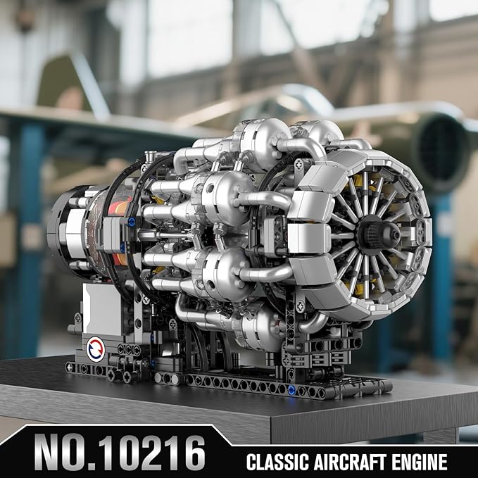 Mould King 10216 Aircraft Engine Building Kit for Adults Mini Transmission Engine Model Toy for Display DIY STEM Project for Teens(1214 PCS)