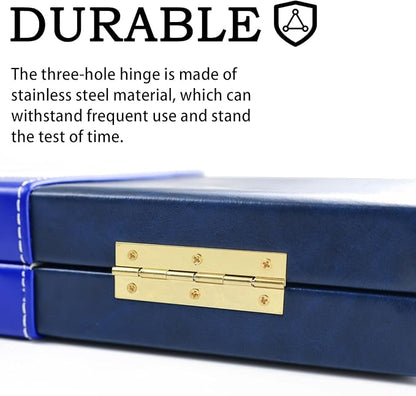 Large Backgammon Sets for Adults - Classic Board Games for 2 Players Adults and Kids - Premium Backgammon Set 15 inch Board and 30 Backgammon Pieces in Quality PU Leather Case - Gift for Man (Blue)