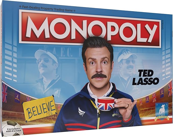 Monopoly Ted Lasso | Officially Licensed Board Collectible Board Game | Play as Believe Sign Goldfish Tea up Ted’s Visor and More | Based On Popular Comedy Series