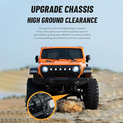 GoolRC RC Crawler 4WD RC Truck D870 RC Rock Crawler 1:18 Scale Remote Control Truck All Terrains Off Road Climbing Car 2.4GHz Electric Vehicle with LED Light for Adults Include 2 Batteries (Grey)